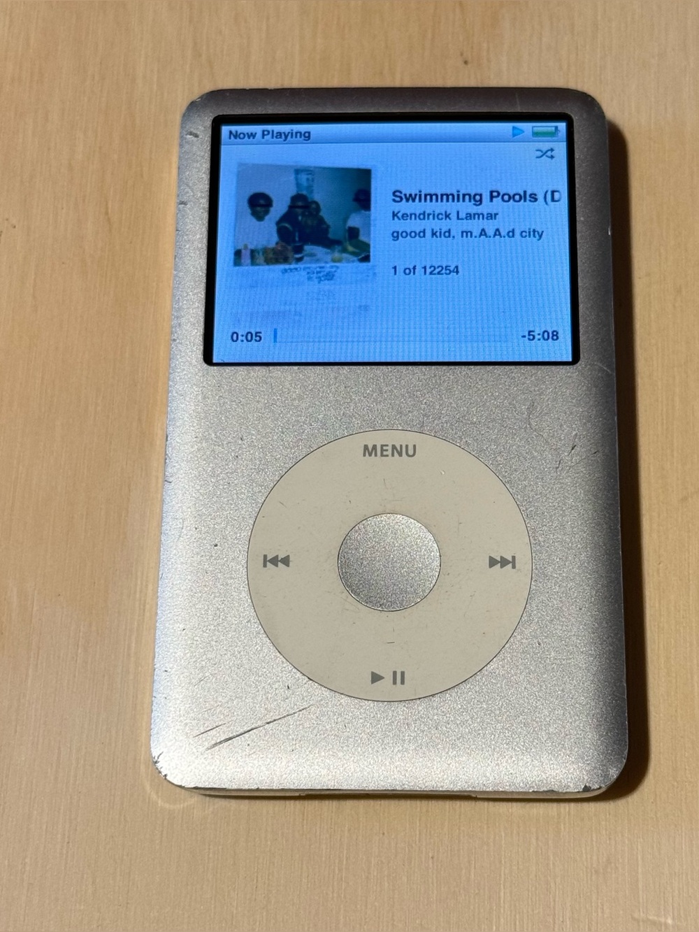 iPod Model:A1238 6thGEN 80GB Silver Tested Good w/12254-Song-Charg Read Info Blw